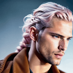 Braided Light Pink Hairstyle AI avatar/profile picture for men